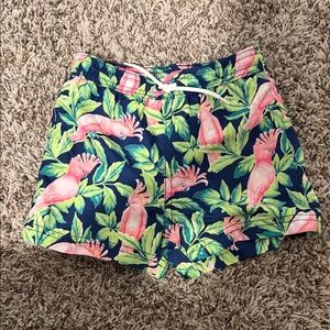 Tropical Print boys swim trunks